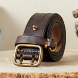 Fortezza | Men Belt with Cowhide Leather and Double Buckle