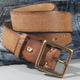 Oliver | Men's Leather Belt with Cowhide Strap and Copper Buckle