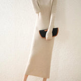 Aurora | Women's Wool Maxi Sweater Dress with Slim Fit Silhouette