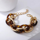 Marbella | Women Bracelet with Acrylic and Gold Chain