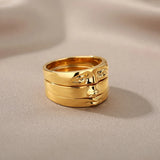 Musa | Women Ring with Face Design and Gold Finish