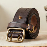 Fortezza | Men Belt with Cowhide Leather and Double Buckle