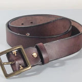 Oliver | Men's Leather Belt with Cowhide Strap and Copper Buckle