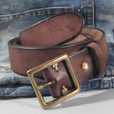 Oliver | Men's Leather Belt with Cowhide Strap and Copper Buckle