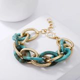 Marbella | Women Bracelet with Acrylic and Gold Chain