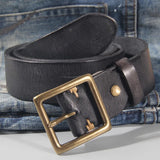 Oliver | Men's Leather Belt with Cowhide Strap and Copper Buckle