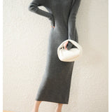 Aurora | Women's Wool Maxi Sweater Dress with Slim Fit Silhouette