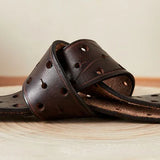Fortezza | Men Belt with Cowhide Leather and Double Buckle