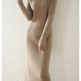 Aurora | Women's Wool Maxi Sweater Dress with Slim Fit Silhouette