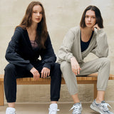 Marlowe | Women's Cotton Patchwork V Neck Sweatshirt