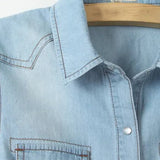 Morgan | Women Crop Top With Cotton Denim