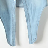 Morgan | Women Crop Top With Cotton Denim