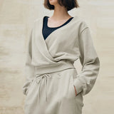 Marlowe | Women's Cotton Patchwork V Neck Sweatshirt