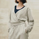 Marlowe | Women's Cotton Patchwork V Neck Sweatshirt