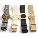 Soleil | Women Waist Belt with Braided Design and Wooden Buckle