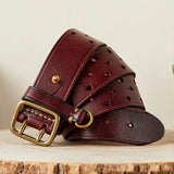 Fortezza | Men Belt with Cowhide Leather and Double Buckle