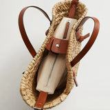 Amara | Women Bag with Straw and Leather