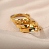 Musa | Women Ring with Face Design and Gold Finish