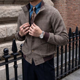 Grant | Men's Short Coat with Wool Blend Plaid Design