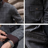 Grant | Men's Short Coat with Wool Blend Plaid Design