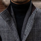 Grant | Men's Short Coat with Wool Blend Plaid Design