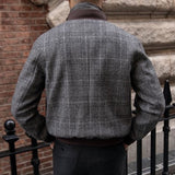 Grant | Men's Short Coat with Wool Blend Plaid Design