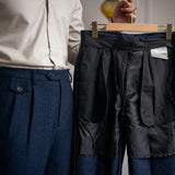 Sebastian | Men Wool Pleated Trousers with Coin Pocket