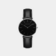 Grant | Men's Silver Watch with Round-Dial Leather Strap