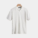 Everett | Men's Striped Textured V-Neck T-Shirt
