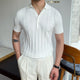 Finnegan | Men's Striped Polo Shirt with Spread Collar