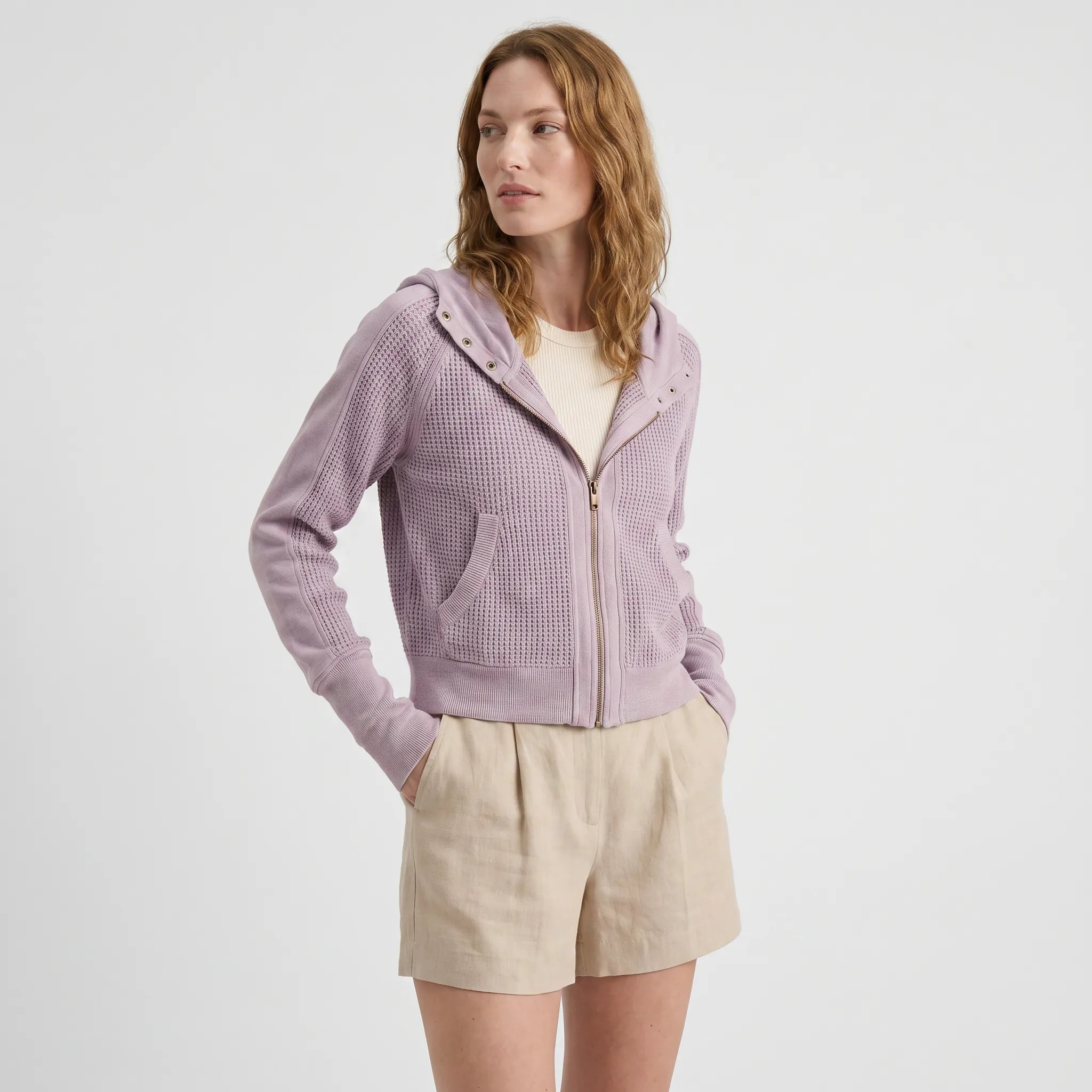 Freya | Women's Hoodie with Waffle Knit and Relaxed Fit