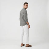 Asher | Men's Shirt with Linen Fabric and Long Sleeve Design