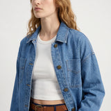 Stella | Women's Jacket with Washed Denim and Structured Fit