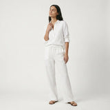 Eliza | Women Tunic Blouse With Linen Blend Button Up
