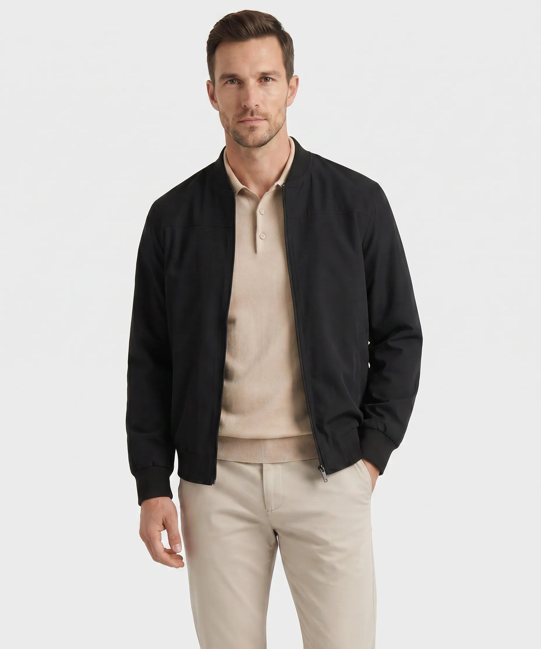 Men’s Refined Suede Bomber Jacket