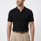 Wesley | Men's Polo Shirt with Lapel Collar and Textured Fabric