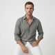 Asher | Men's Shirt with Linen Fabric and Long Sleeve Design