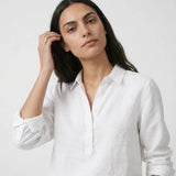 Eliza | Women Tunic Blouse With Linen Blend Button Up