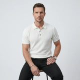 Ethan | Men's Polo Shirt with Tailored Fit and Button Placket