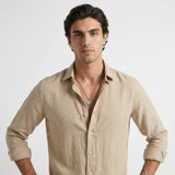 Asher | Men's Shirt with Linen Fabric and Long Sleeve Design