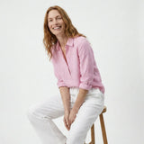 Eliza | Women Tunic Blouse With Linen Blend Button Up