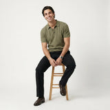 Ethan | Men's Polo Shirt with Tailored Fit and Button Placket
