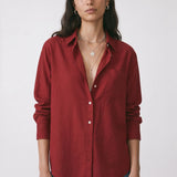 Clara | Women Blouse With Linen Cotton Collar