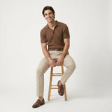 Wesley | Men's Polo Shirt with Lapel Collar and Textured Fabric