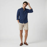 Asher | Men's Shirt with Linen Fabric and Long Sleeve Design