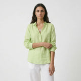 Eliza | Women Tunic Blouse With Linen Blend Button Up