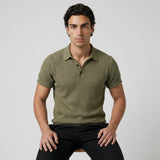 Ethan | Men's Polo Shirt with Tailored Fit and Button Placket