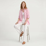 Clara | Women Blouse With Linen Cotton Collar