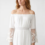 Alina | Women's Dress with Lace Detail and Maxi Length