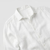 Asher | Men's Shirt with Linen Fabric and Long Sleeve Design